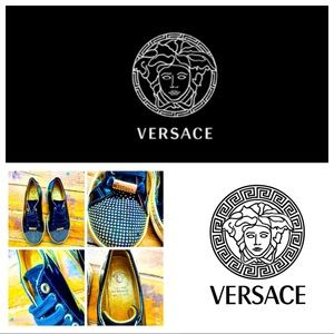 Young Versace Patent Leather Sneakers